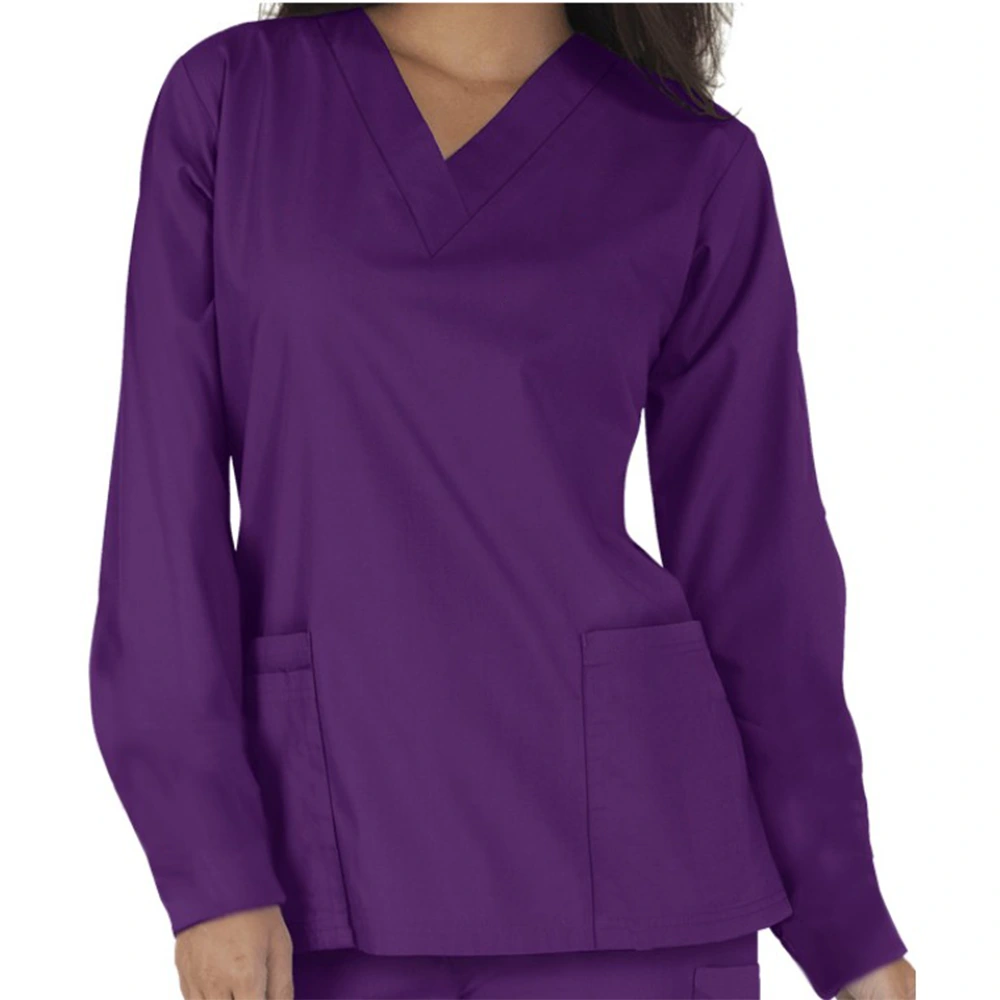 Full Sleeve Unisex Medical Scrub Suit – Purple 2