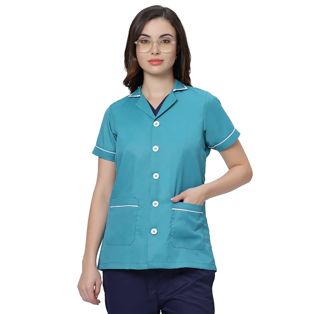 Unisex Assistant Apron / Coat - Light Teal 6