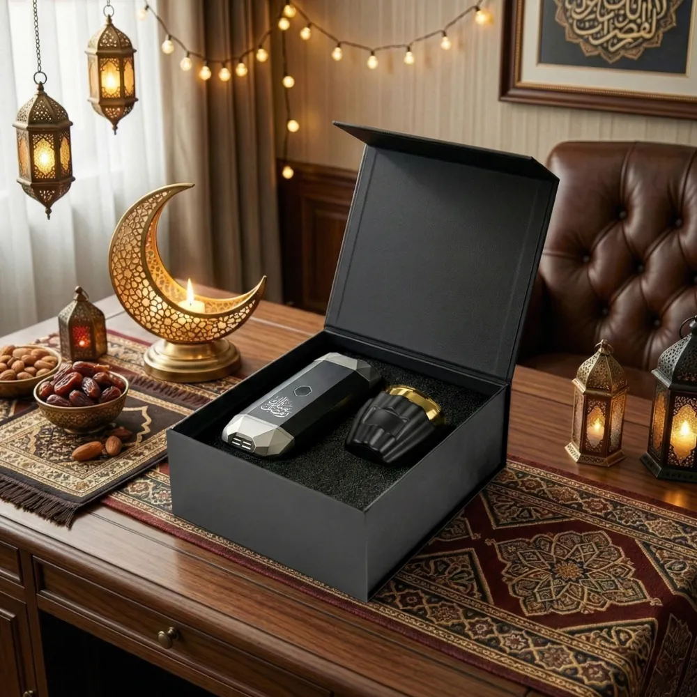 Arabic Oud and Bakhoor Gift Sets in Black Magnetic Closure Gift Box 2