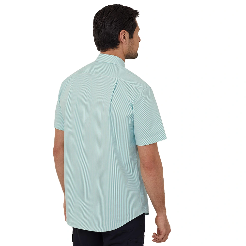 Men's Block Stripe Stretch Short Sleeve Shirt - Mint/White 4