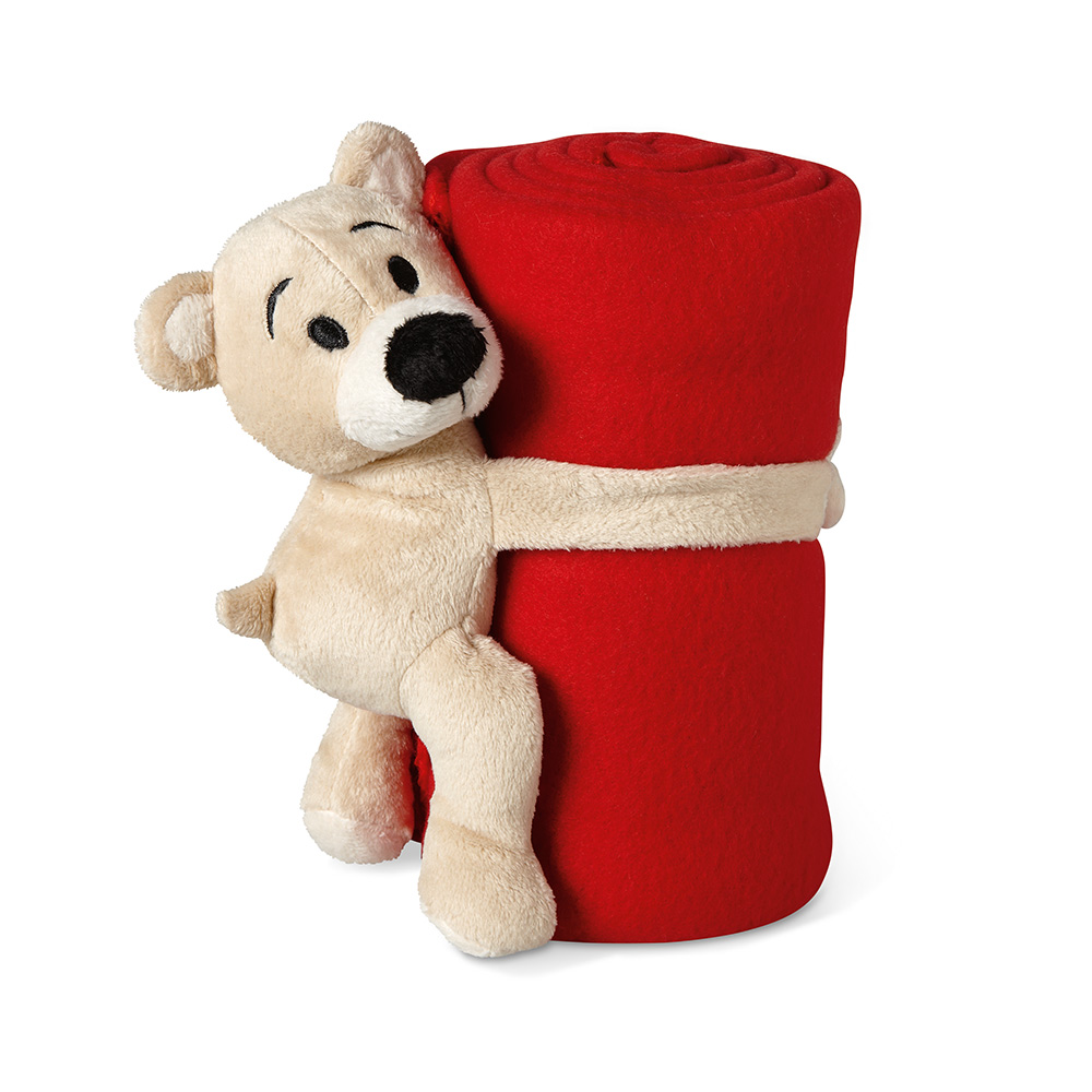 Children's Fleece Blanket with Teddy Bear Toy 2