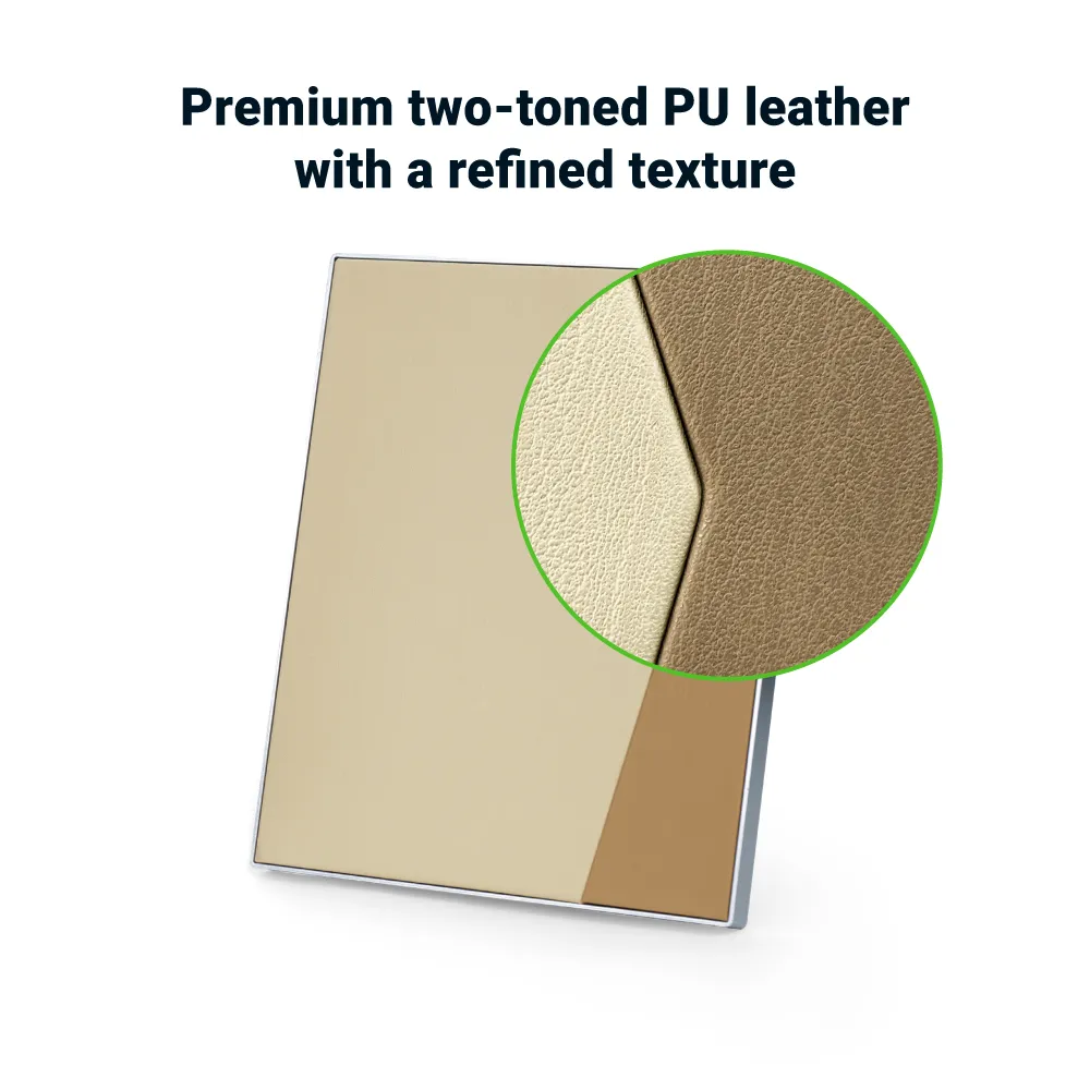 Two-Toned PU Leather Awards with Aluminum Frame & Stand in Luxury Box 2