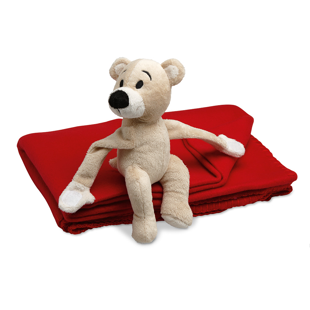 Children's Fleece Blanket with Teddy Bear Toy 3