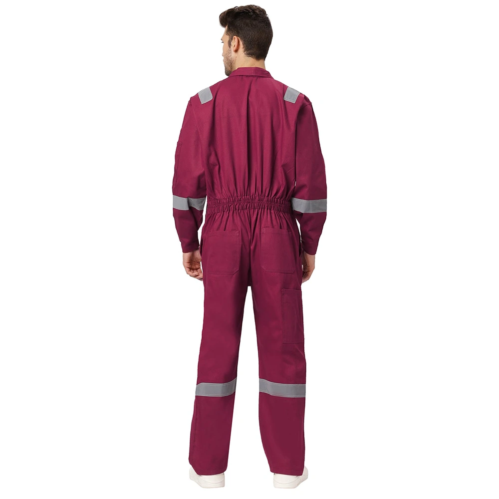 Coverall with Reflective Tape Maroon 11