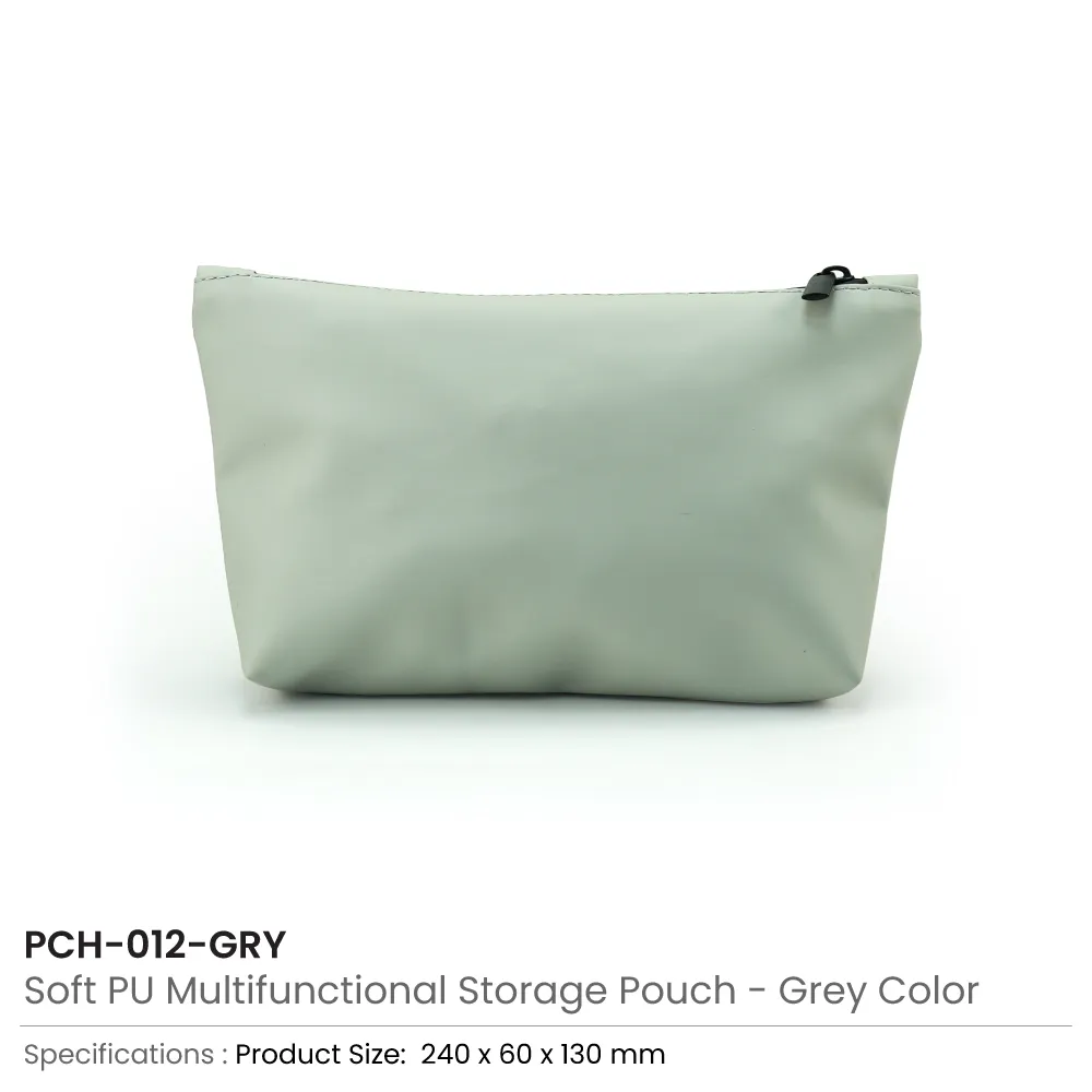Cosmetic Pouch with Zipper in Soft PU Material 2