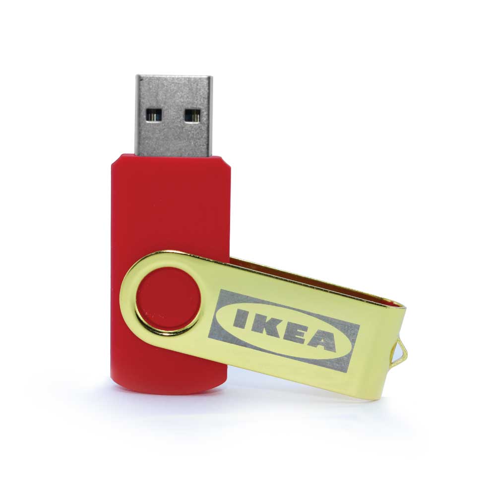 Shiny Gold Swivel USB Flash Drive 12