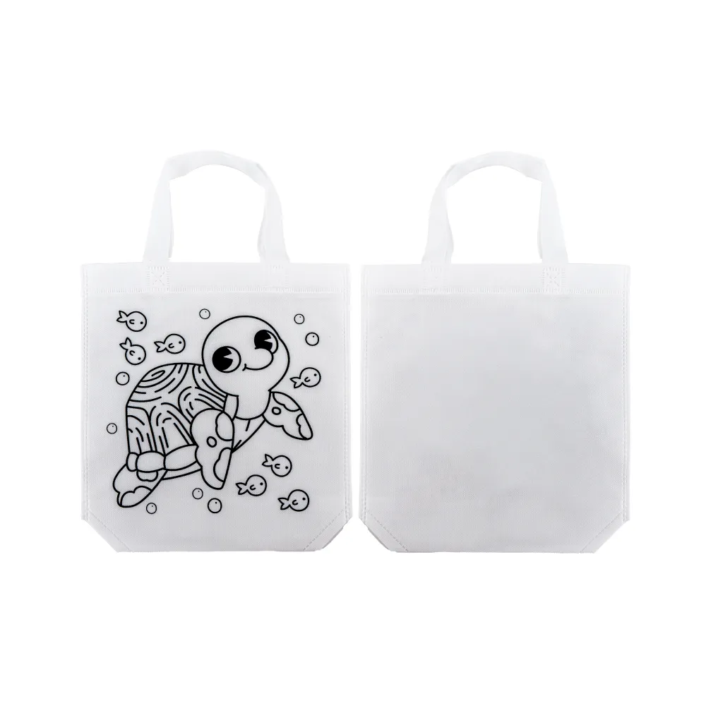 Mini Non-woven Bags 100GSM, 4Color Markers & Imprinted Turtle Outline 3