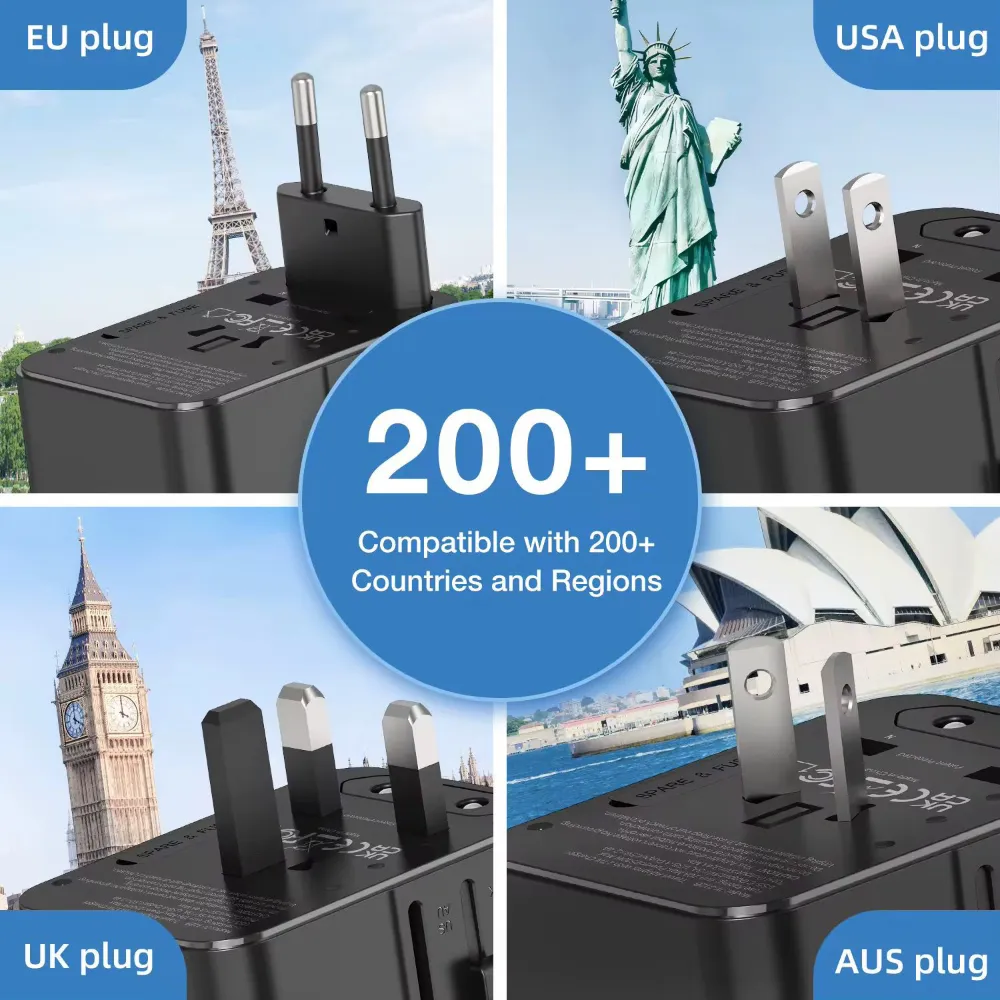 Universal Travel Adaptors, 17W, 2Type C+2USB+AC Port 3