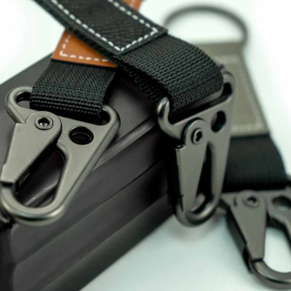 Laserable PU Leather Keychains with Sling Snap Hook 8