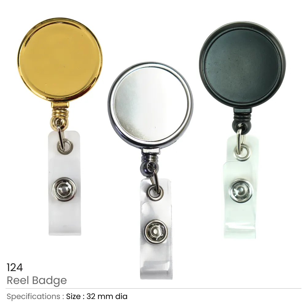 Round Metal Reel Badges for ID Cards 1