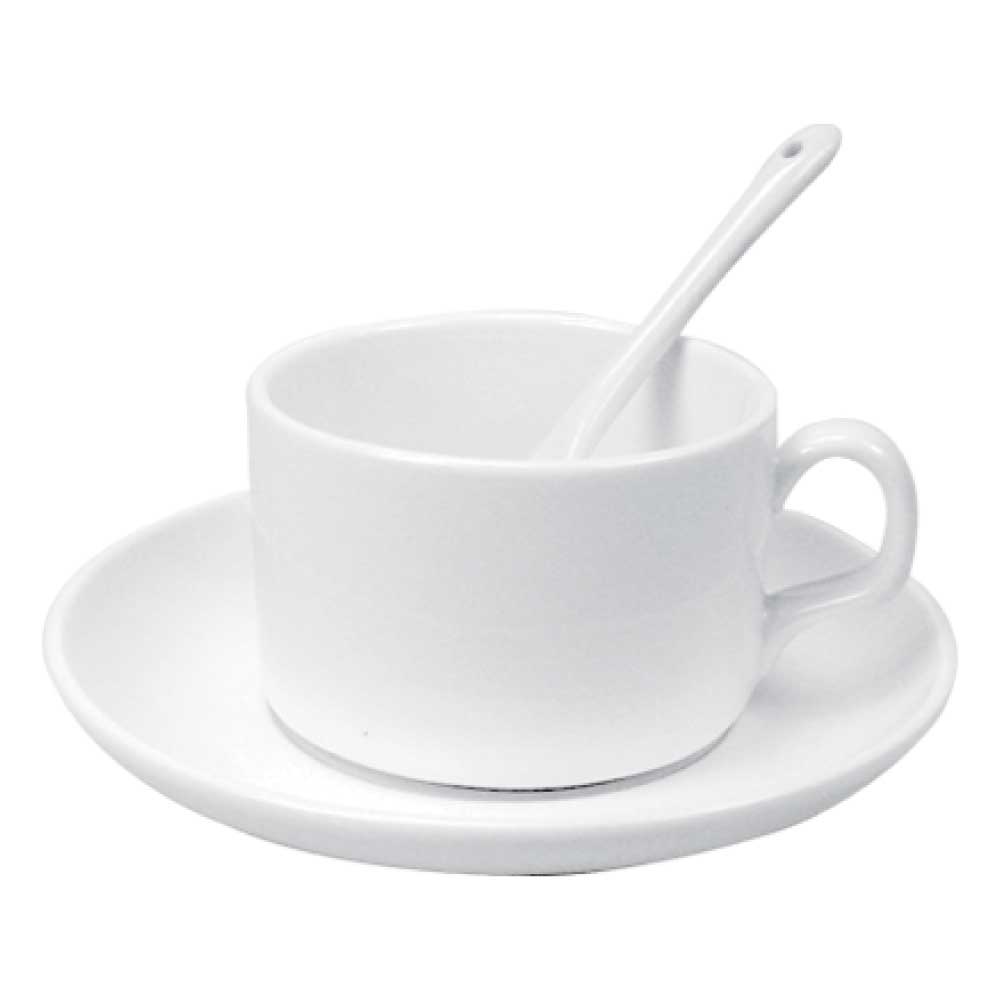Saucer Tea Cup with Spoon 4 oz 1