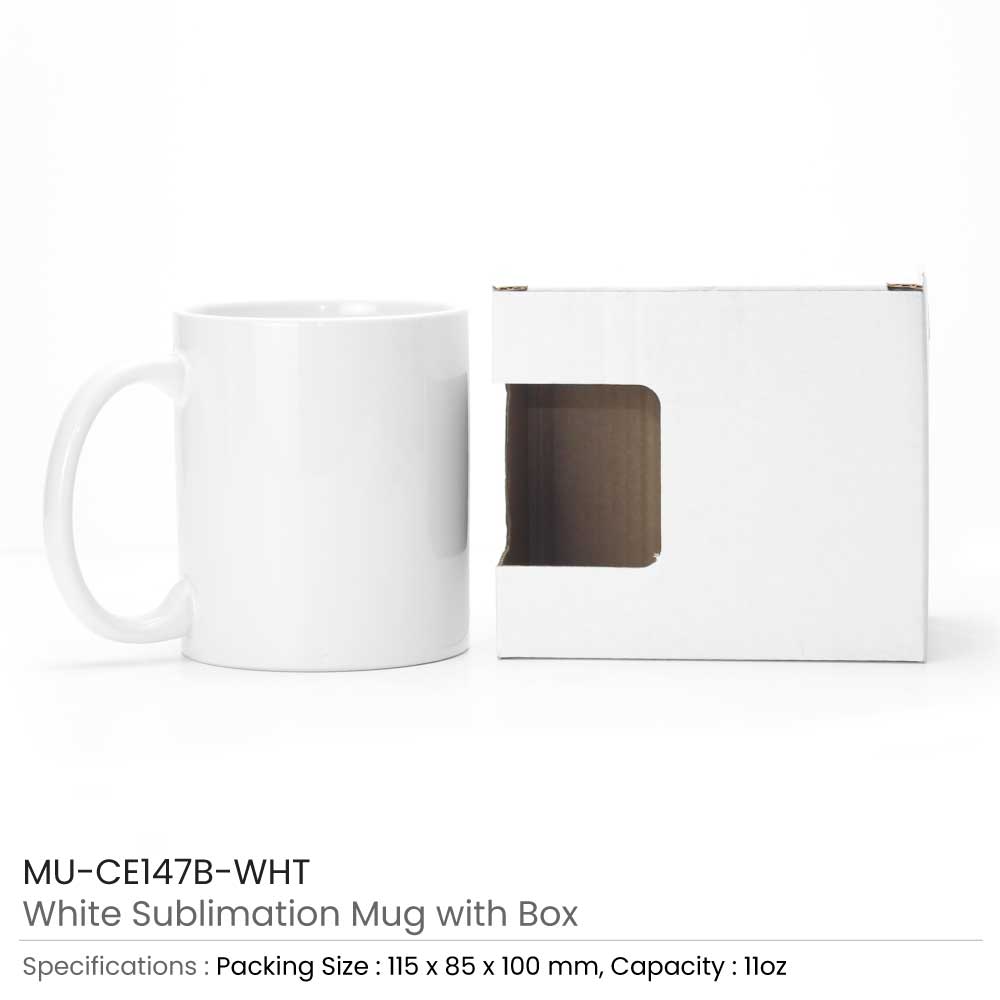 White Sublimation Ceramic Mugs with Box 11 oz 2