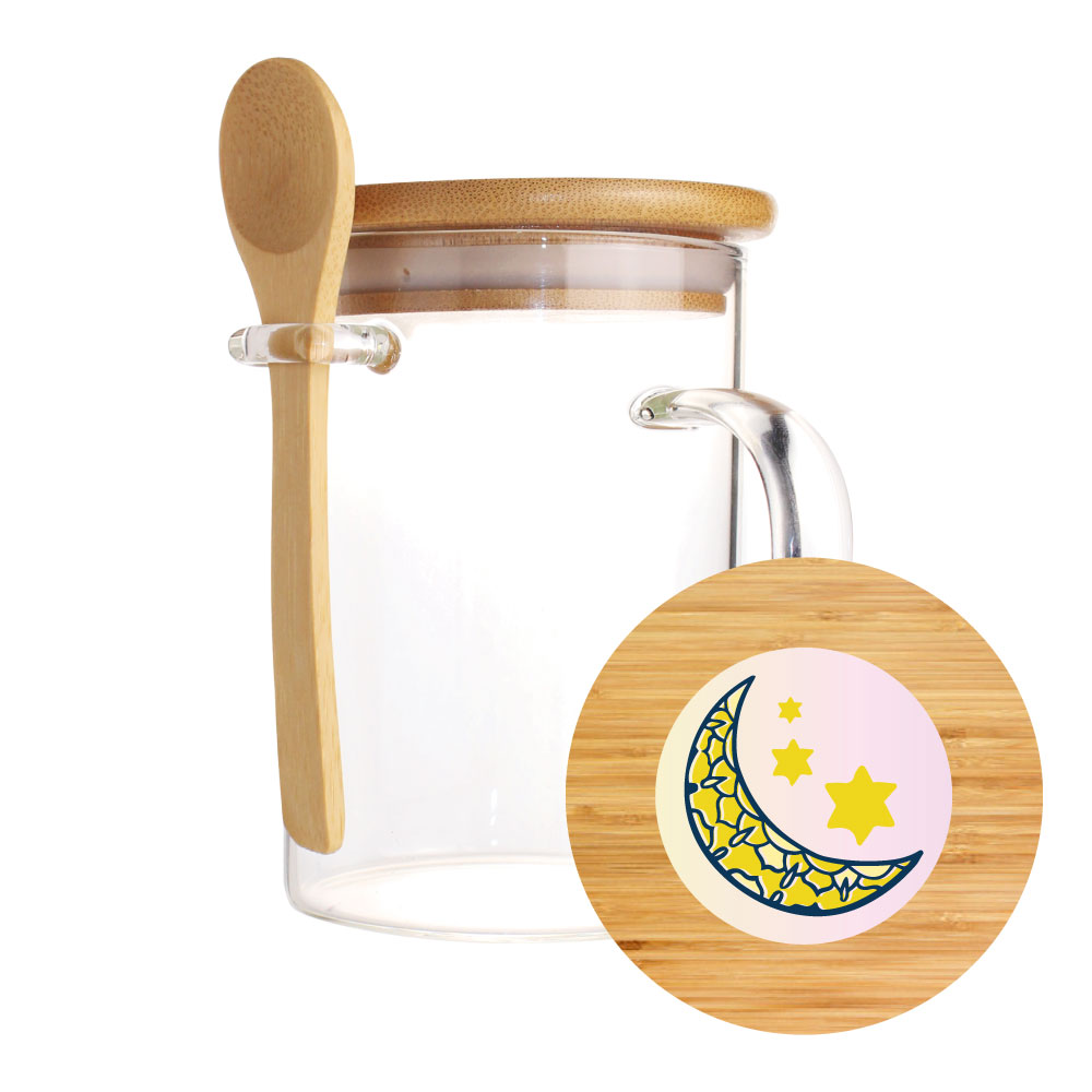 Clear Glass Mug with Bamboo Lid and Spoon – Ramadan Gifts 4