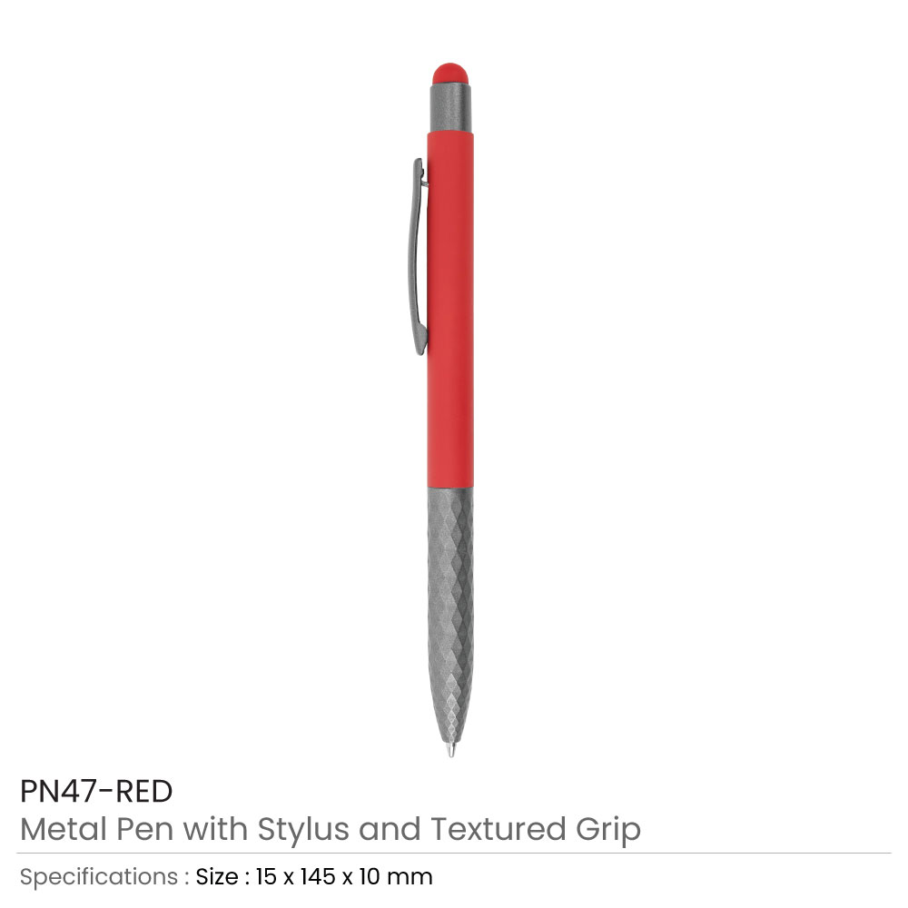 Stylus Metal Pens with Textured Grip 4