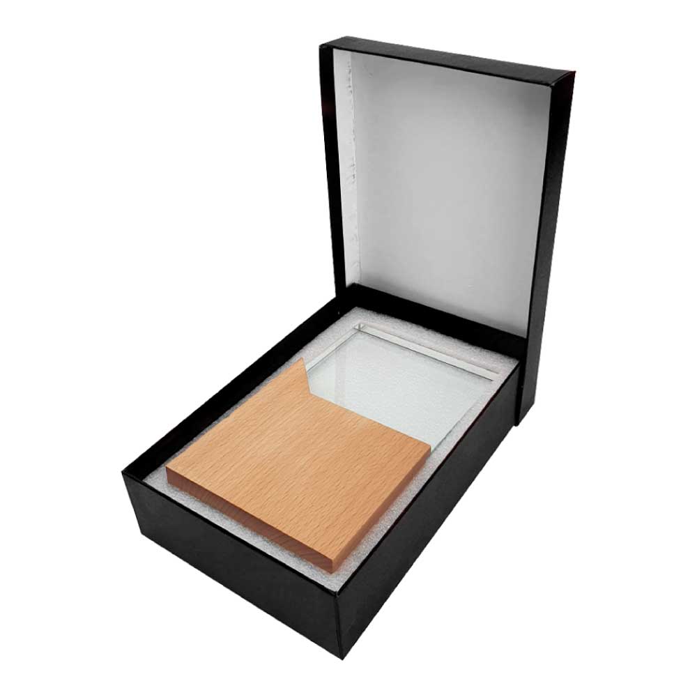 Rectangle Shaped Wood and Crystal Awards with Box 3
