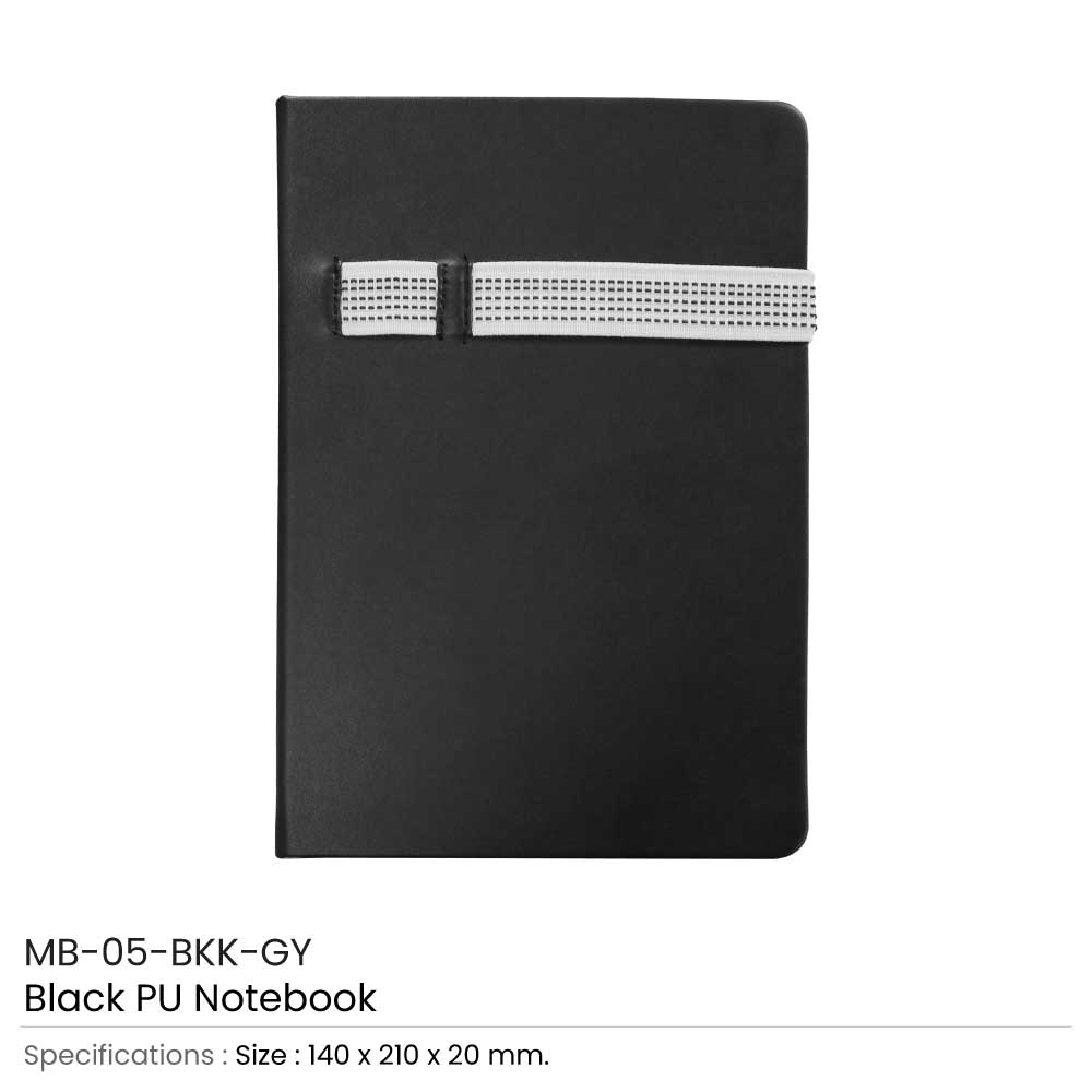 Notebooks Black A5 Size with Pen & Mobile Holder 2