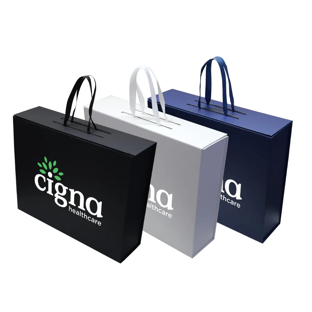 Foldable Gift Box with Magnetic Closure & Ribbon Handle 10