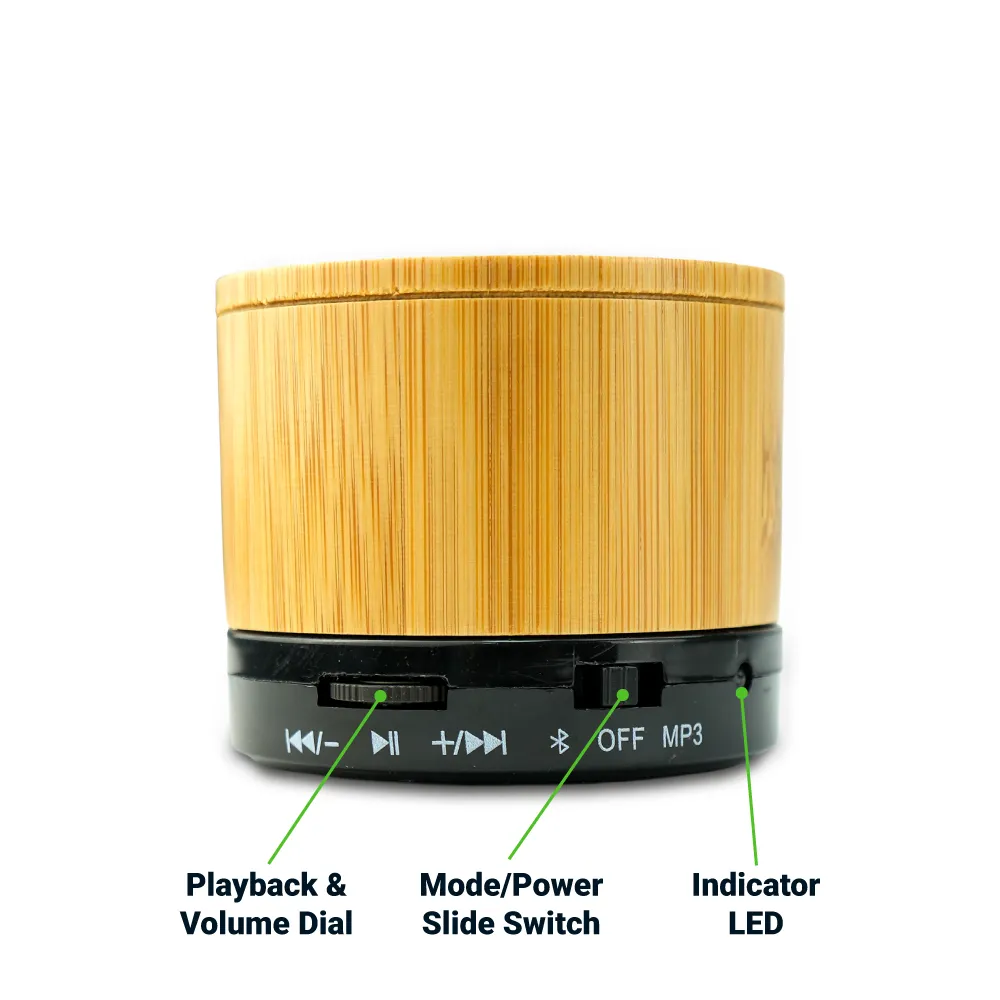 Bamboo Bluetooth Speakers V4.2 4