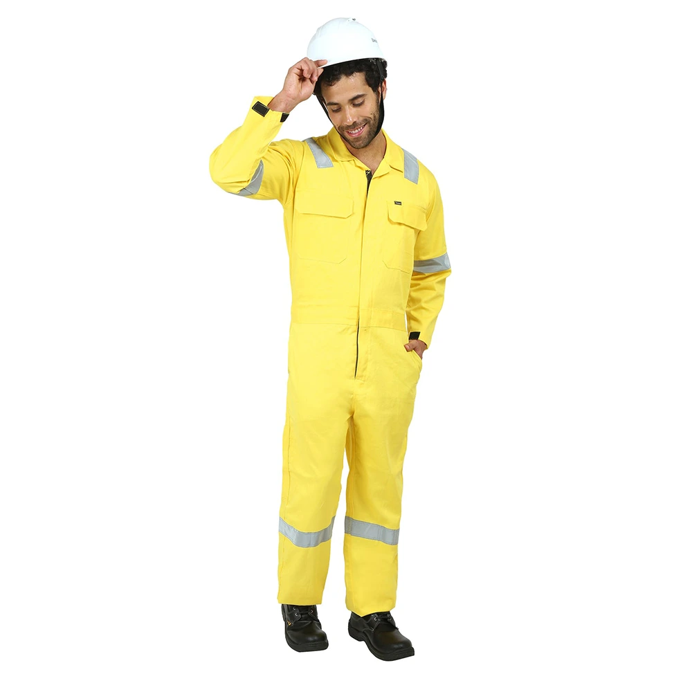 Coverall with Reflective Tape Yellow
