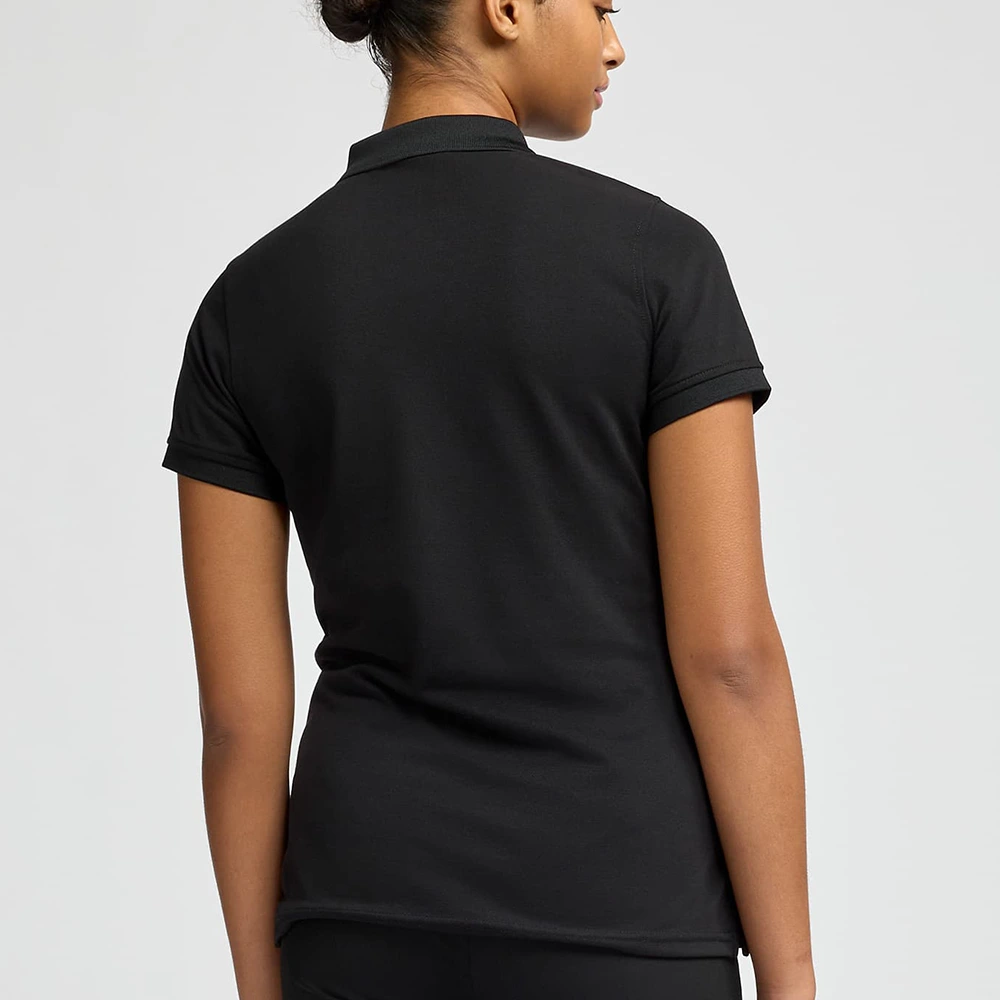 Women’s Solid Black Polo T-Shirt 3