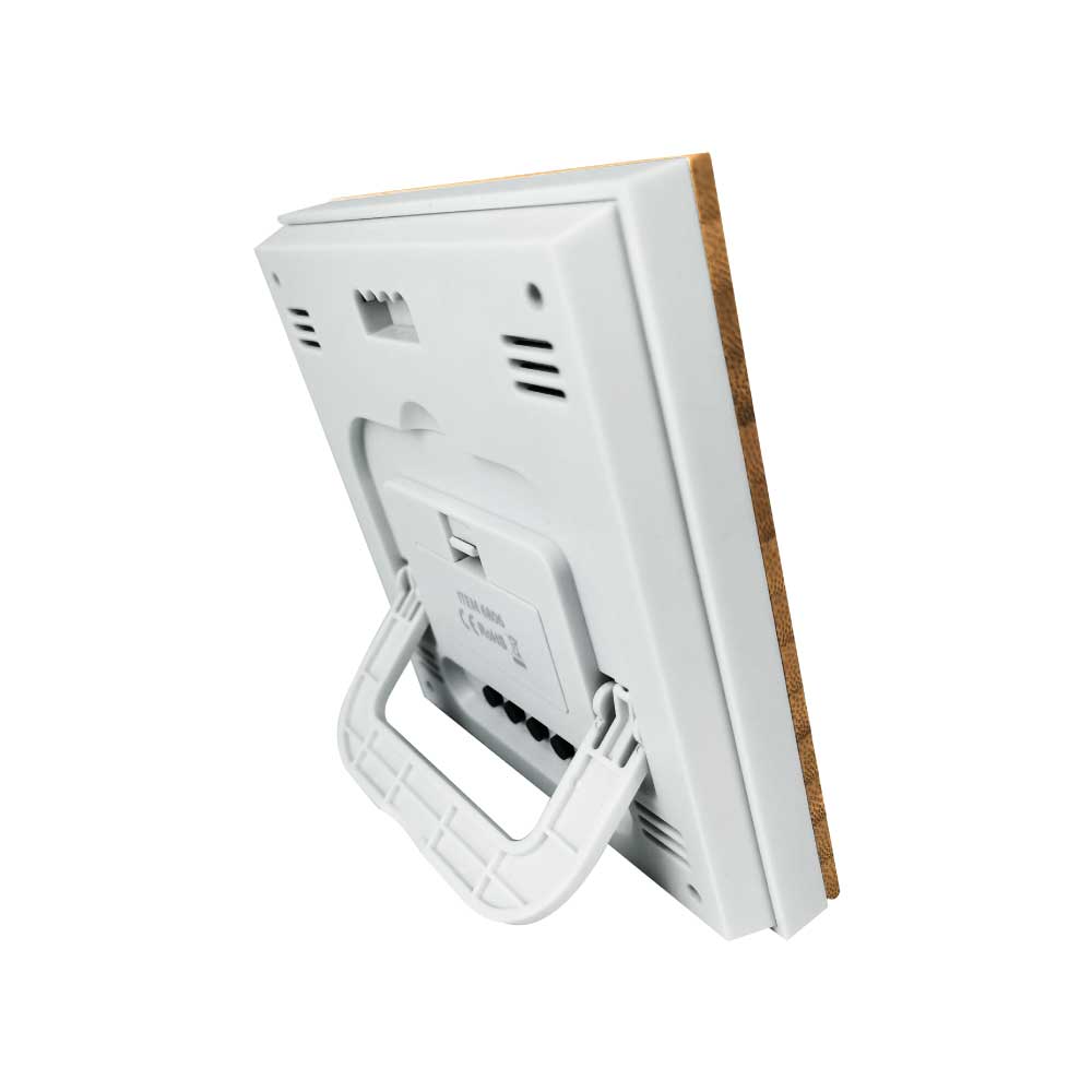 Multi-Function Bamboo Digital Clock with Weather Forecast, Calendar, Alarm, Temperature  4