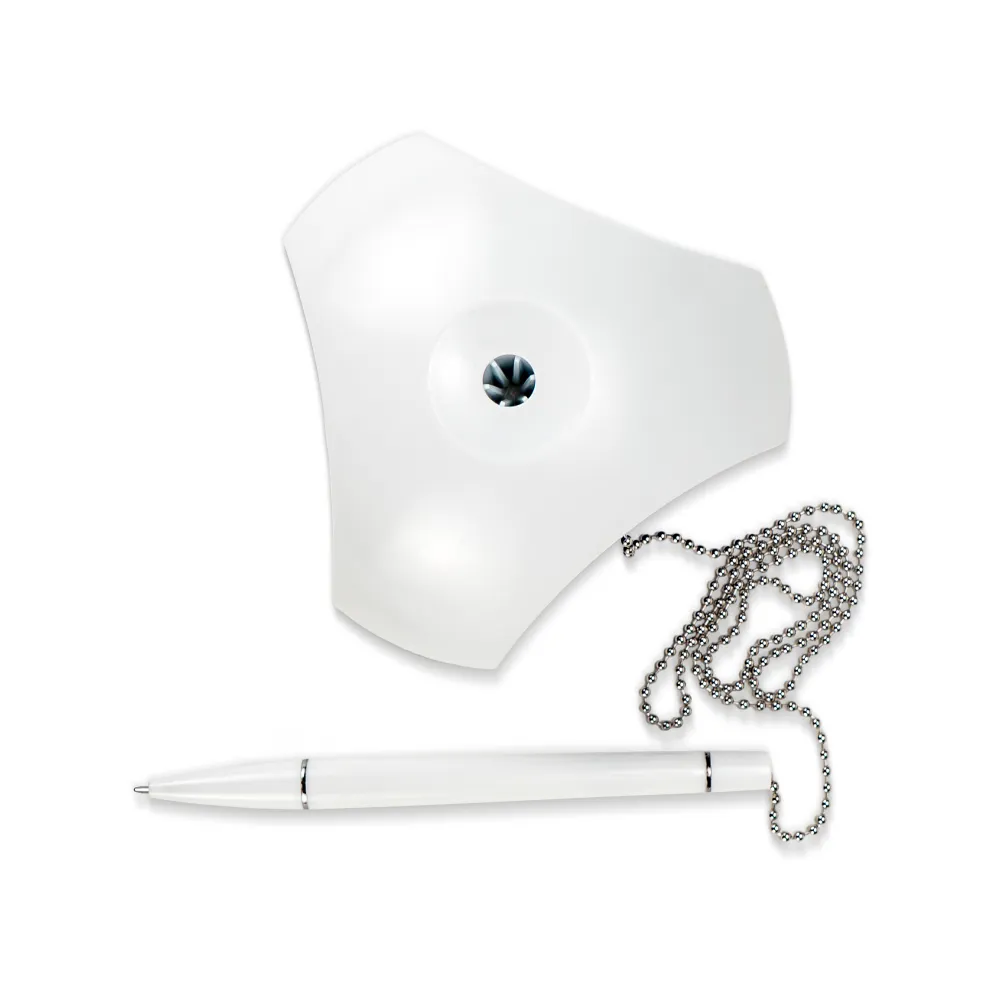 Counter Pen with Base Holder and Secured Chain – Blue Ink 10