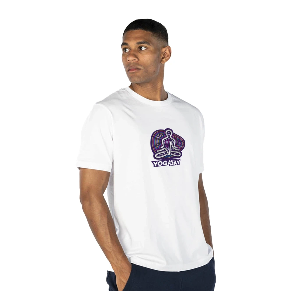 White Round Neck T-Shirt (Yoga Day Edition) 5