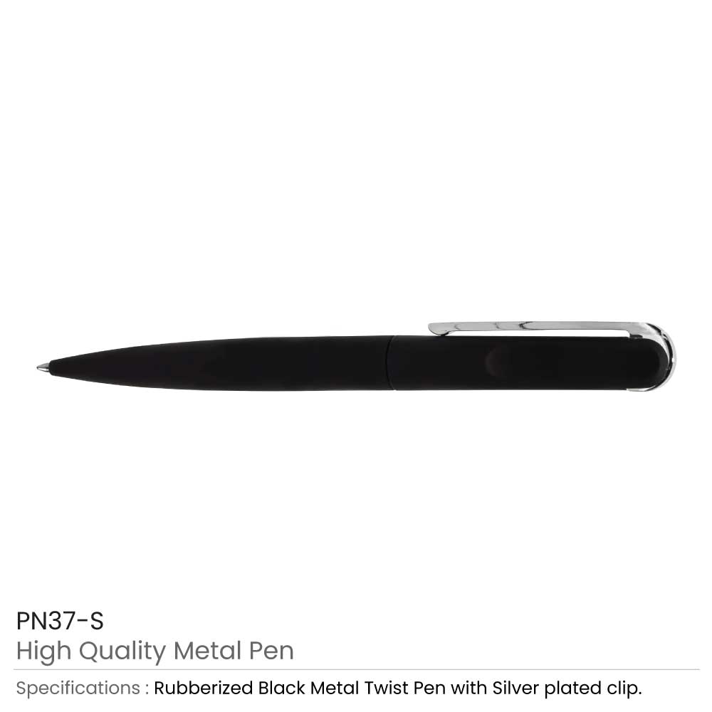 Rubberized Metal Pen with Gold Plated Clip 2