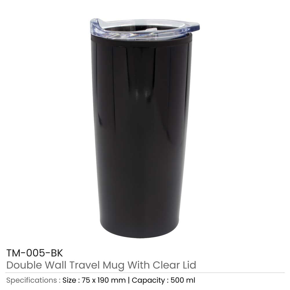 Double Wall Travel Mugs with Clear Lid 8