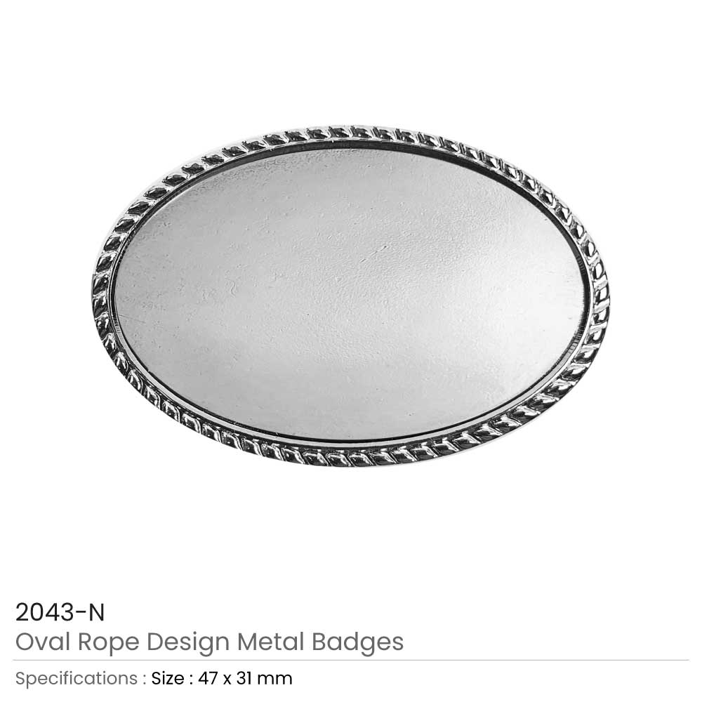 Oval Rope Design Logo Metal Badges 4