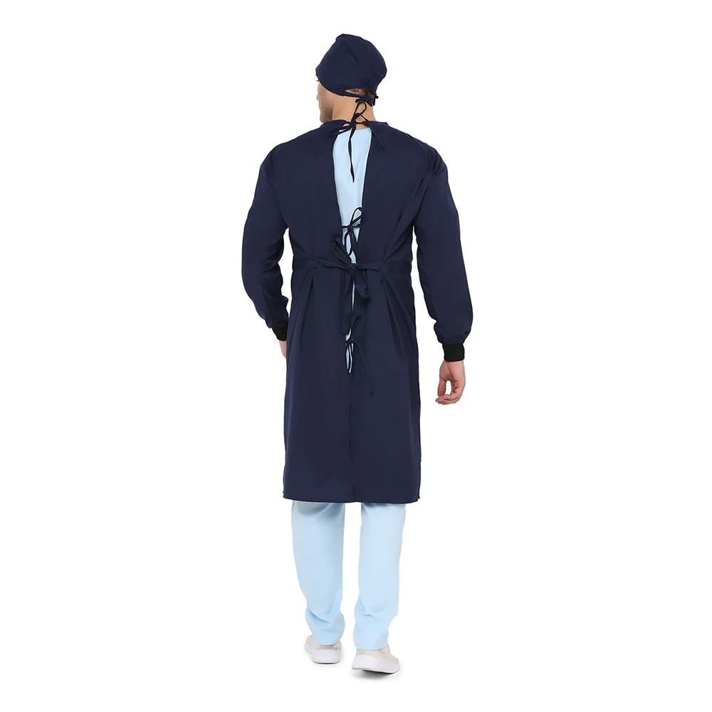 Unisex Surgical Gown / OT Gown for Doctors - Navy Blue 2