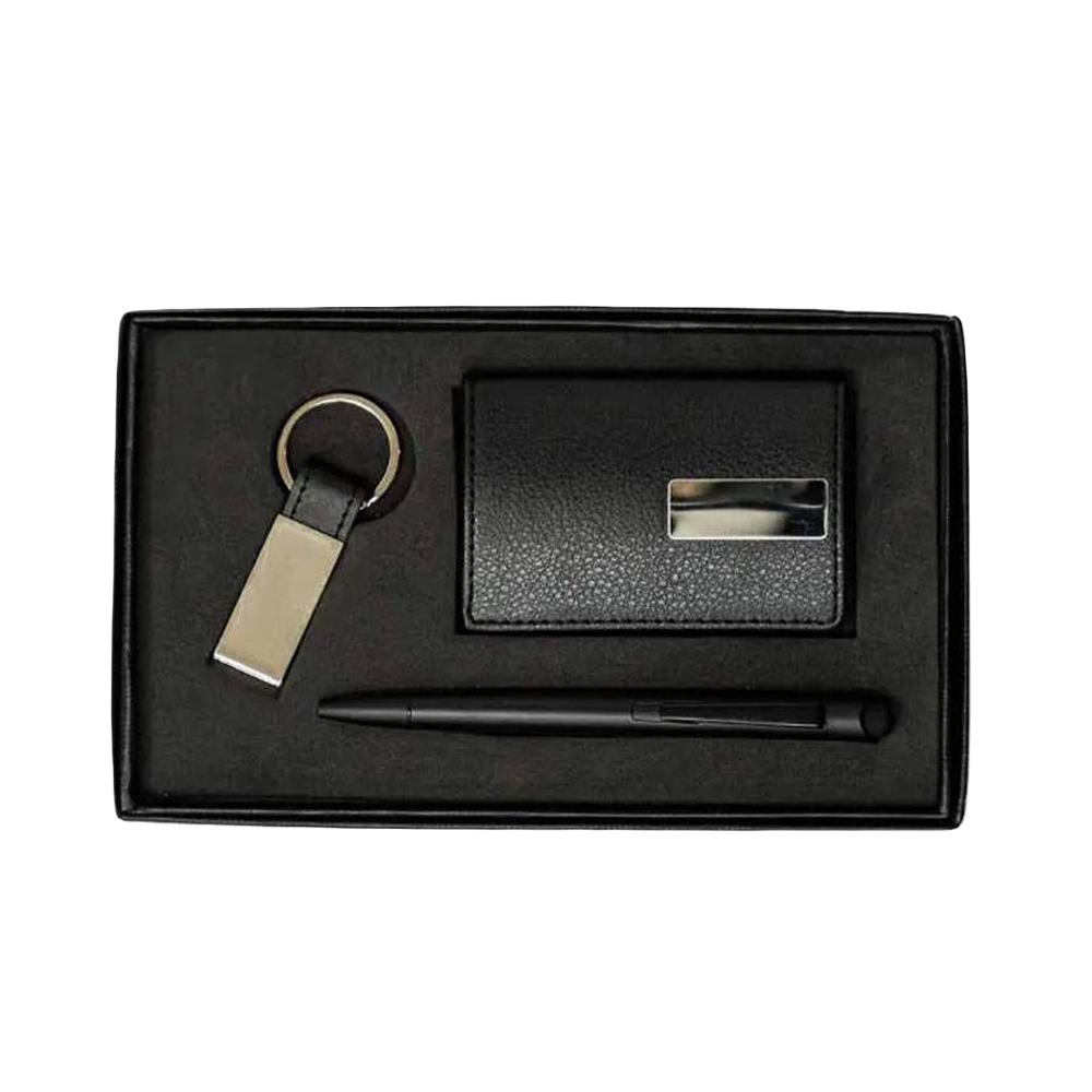 Cardcase set With slim Leatherette Card case, Stylet pen & keychain 2