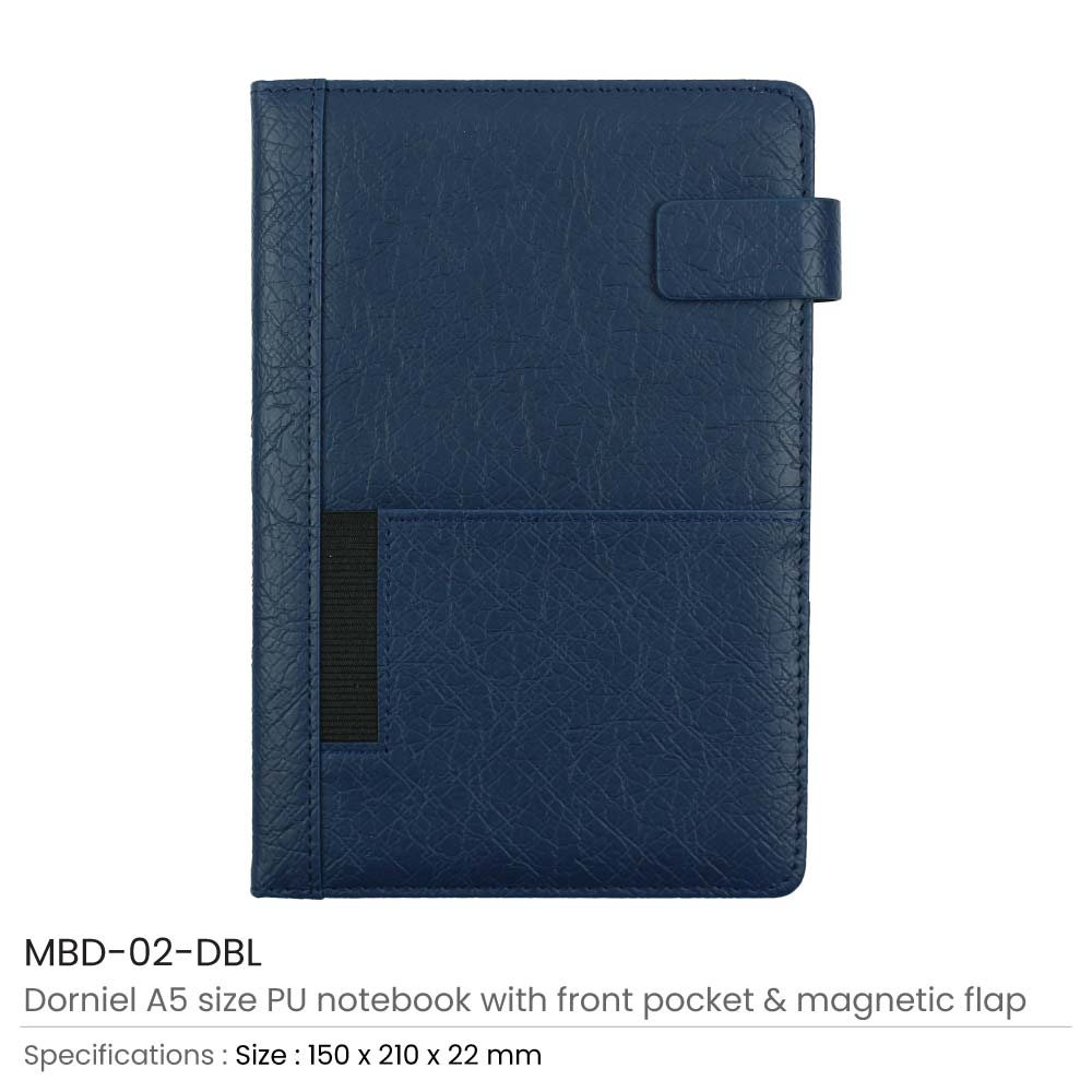 Dorniel A5 PU Notebooks with Front Pocket & Magnetic Flap 2