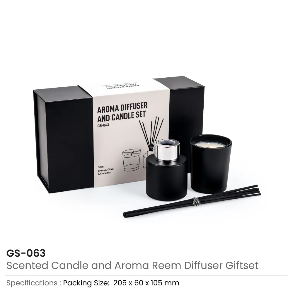 Scented Candle and Aroma Reed Diffuser with 6 Pcs Sticks Gift Sets 8