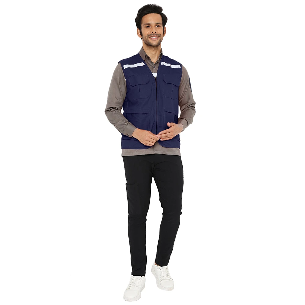 Safety Jacket with Reflective Tape - Navy Blue 5