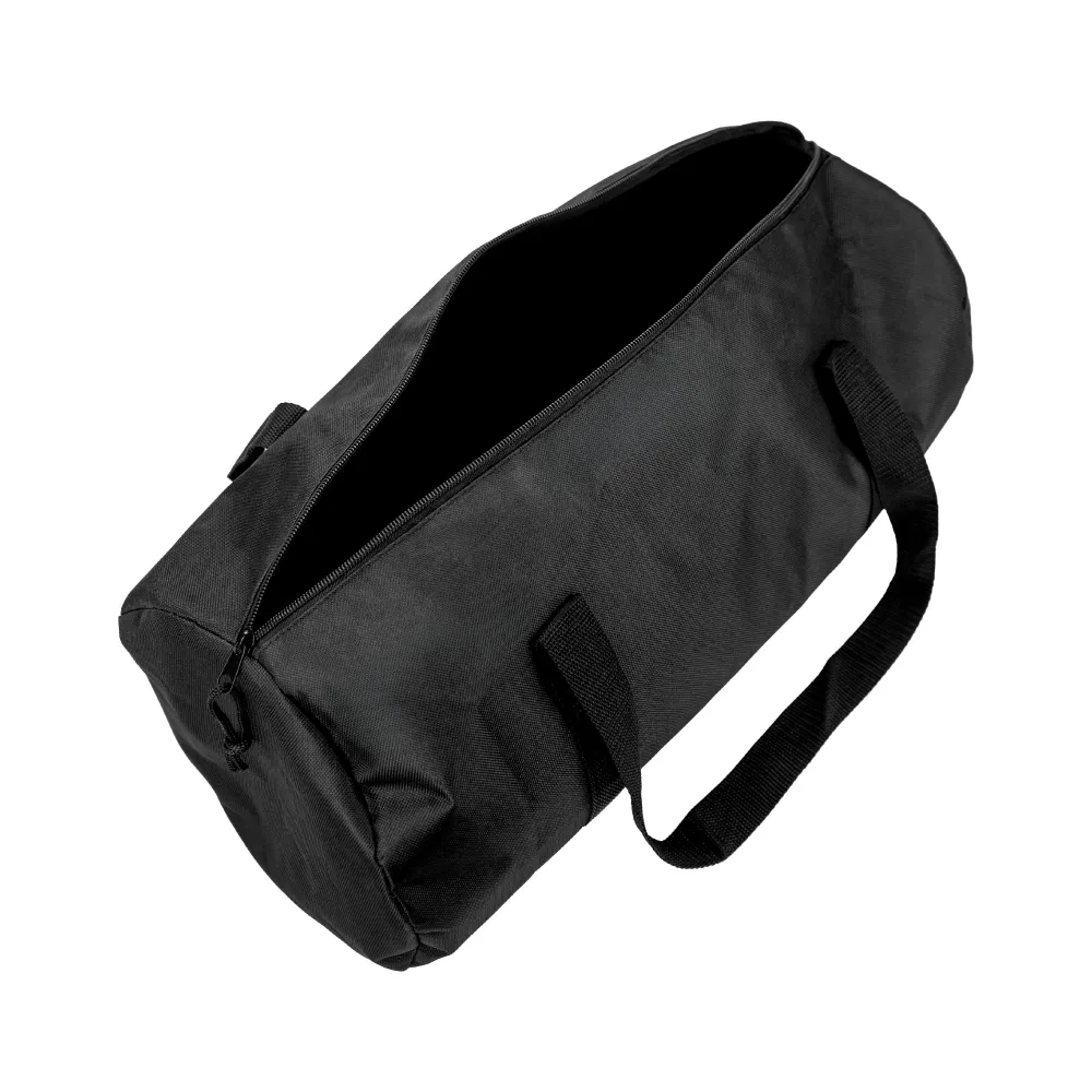 Duffle Gym Bags with Zipper Closure in Black Polyester Material 4