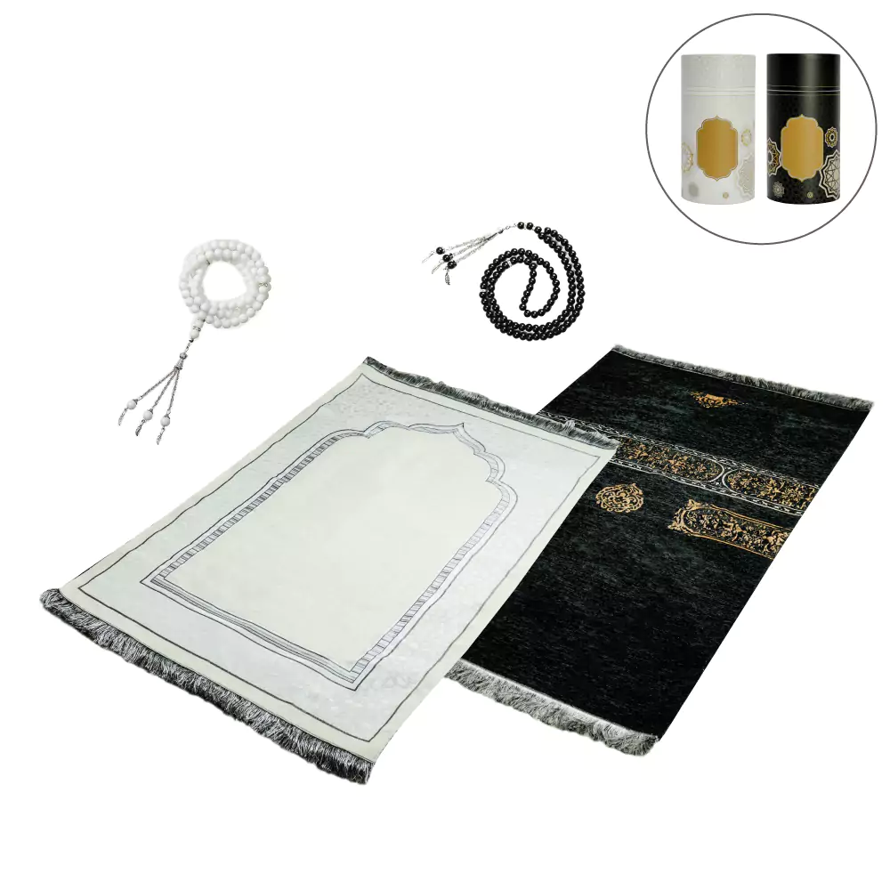 Prayer Mat with Tasbih in Tubular Box – Best for Ramadan Gifts 5