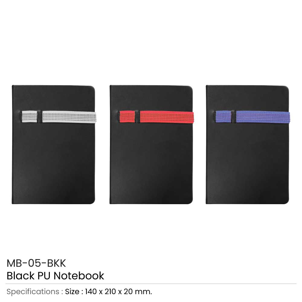 Notebooks Black A5 Size with Pen & Mobile Holder 6
