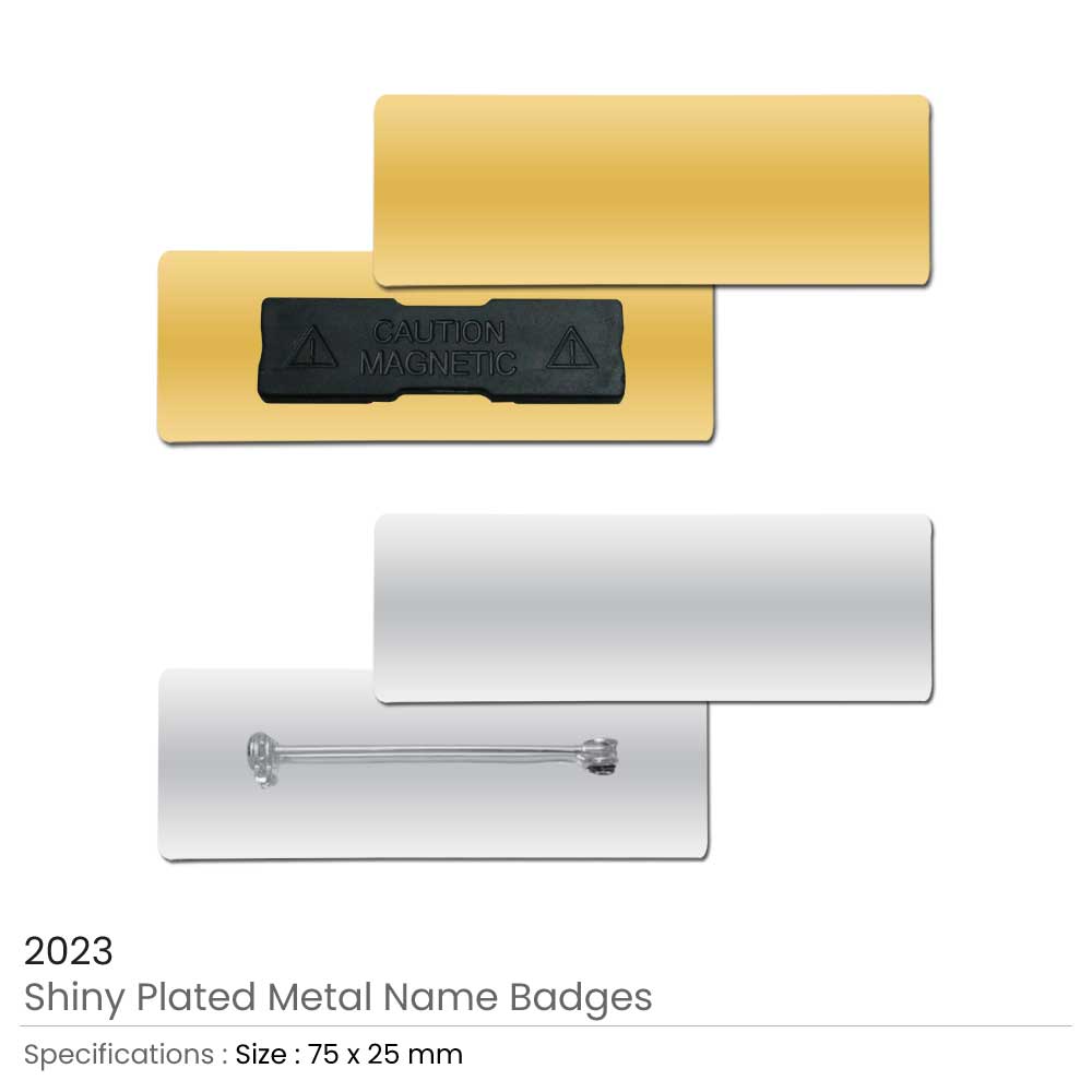 Shiny Gold Plated Metal Name Badges 3