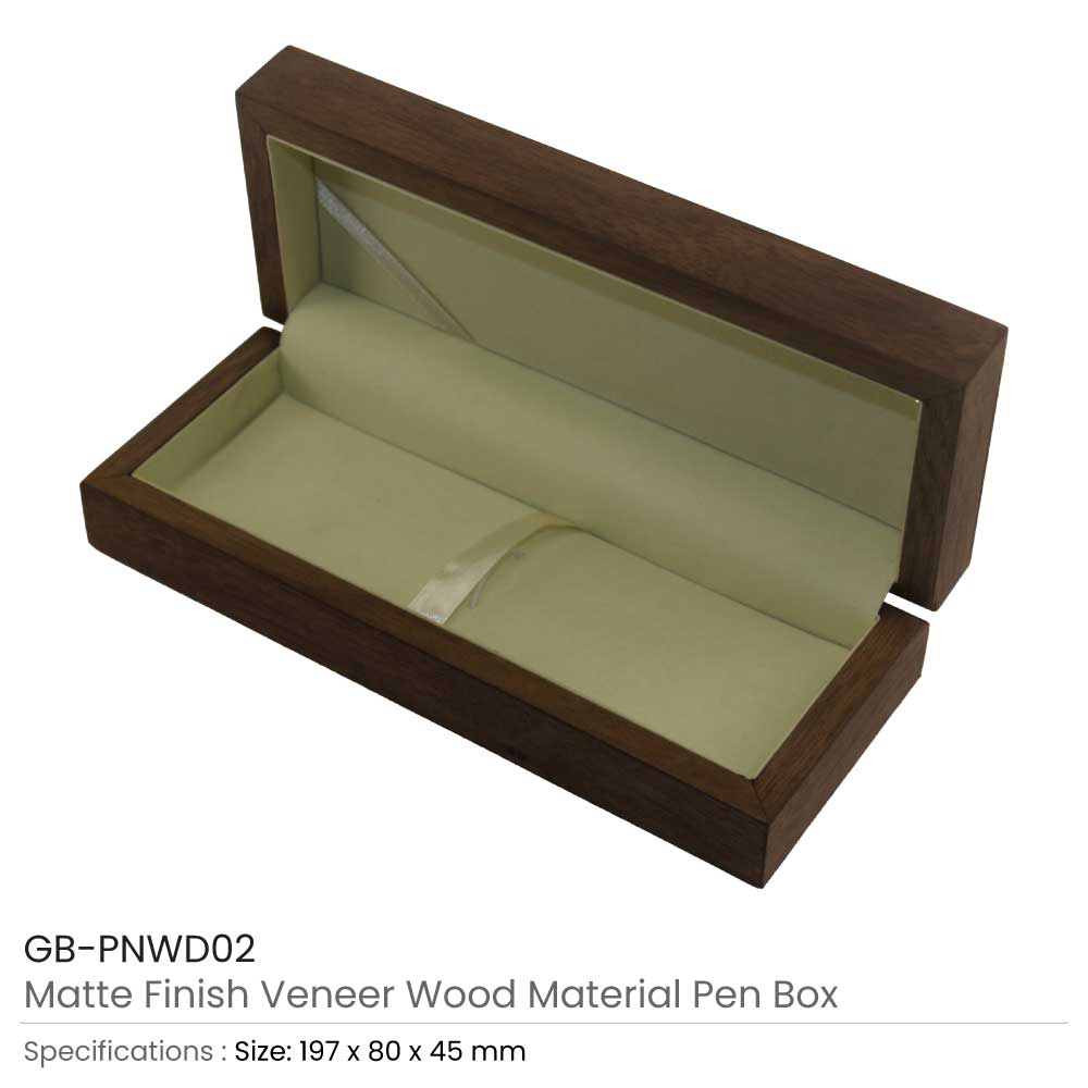  Matte Finish Veneer Wood Material Pen Box 2