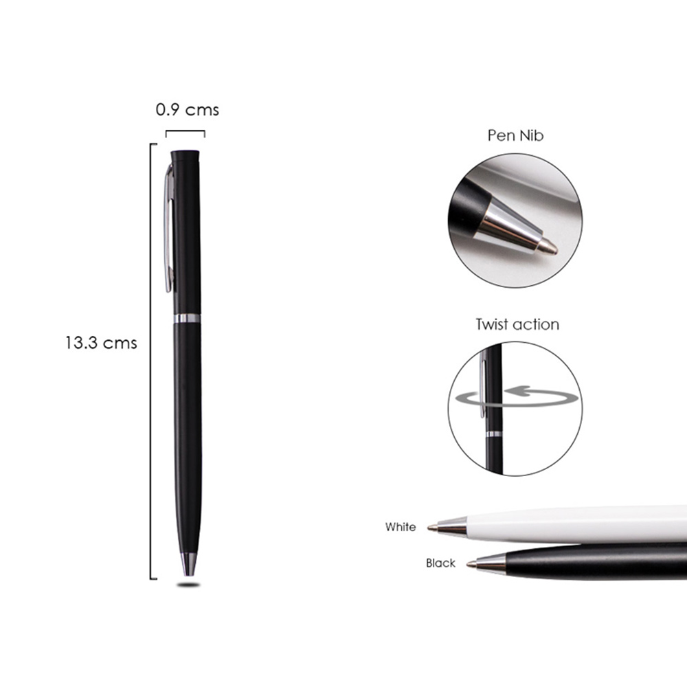 Thin Metal Pen with Chrome Ring 3