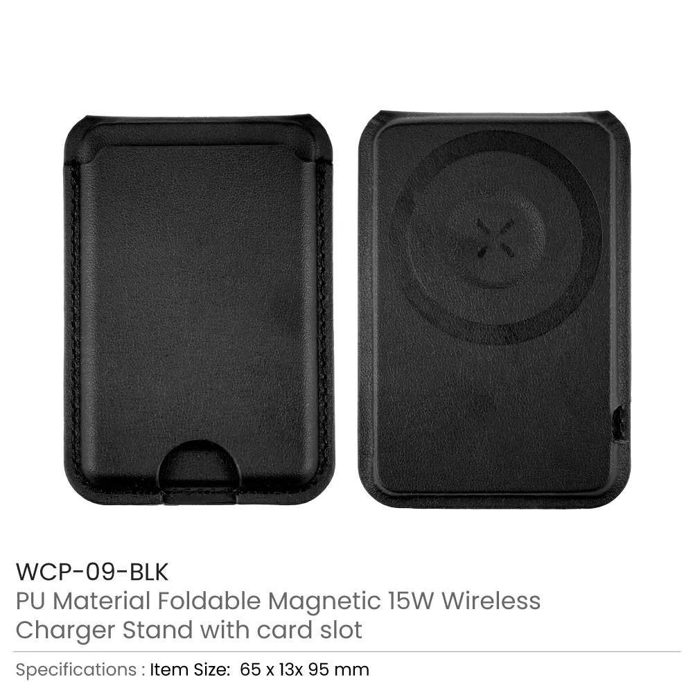 Magsafe Wireless Charger 15W with Phone Stand & Card Slot – PU Leather 9