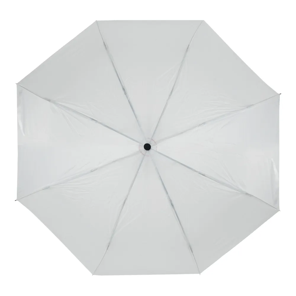 Bi-Fold Umbrella in White Color with Velcro Closure and Pouch 4