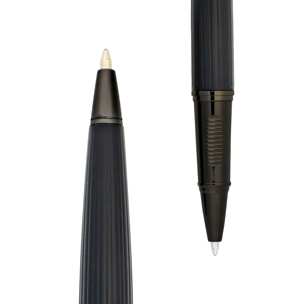 Black Metal Pen Set with Matte & Glossy Finish in PU Leather Box 4