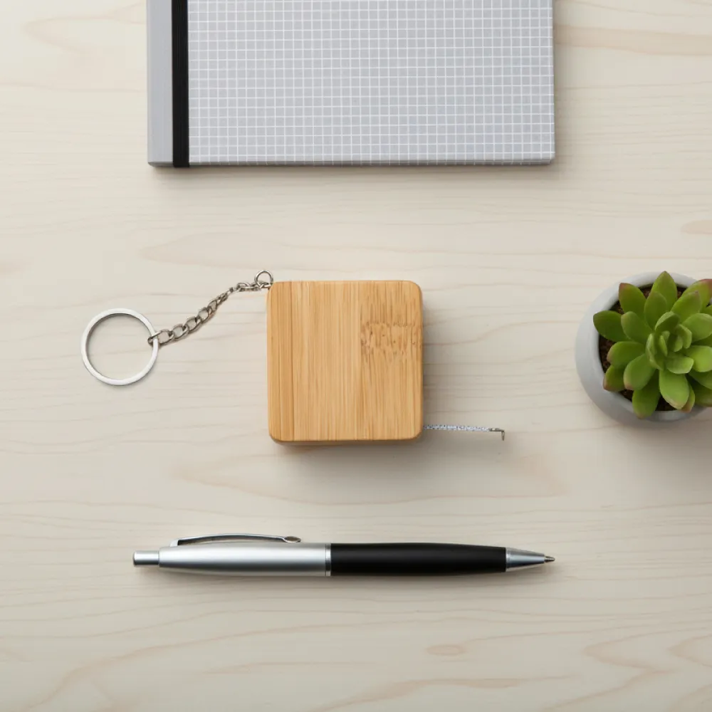 Bamboo Retractable Measuring Tape Keychains 8