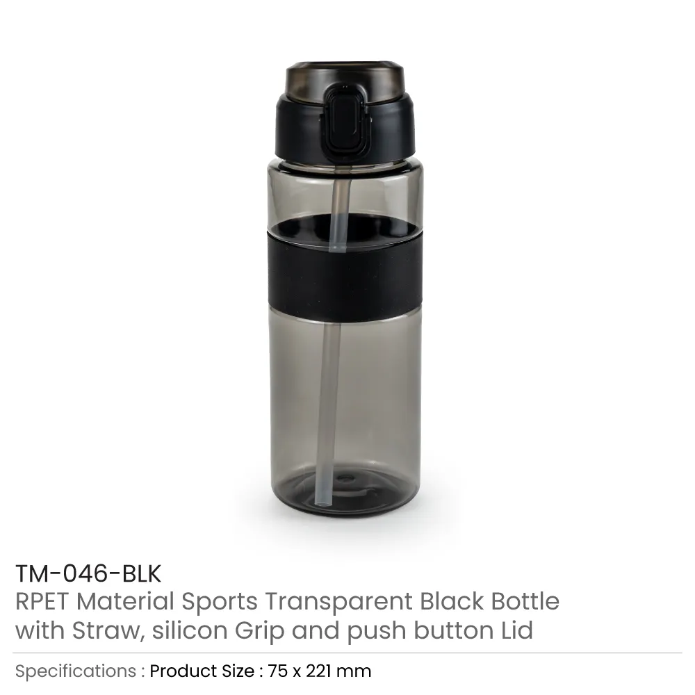 Eco-friendly Sports Bottles with Straw, 700ml in rPET Material 2