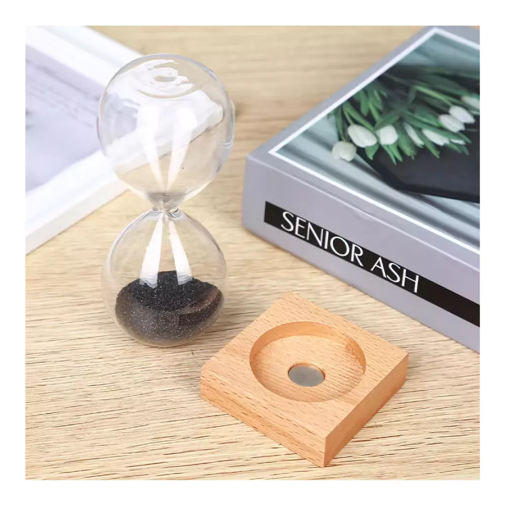 Magnetic Sand Timer with Wooden Base – Ramadan Gifts 2