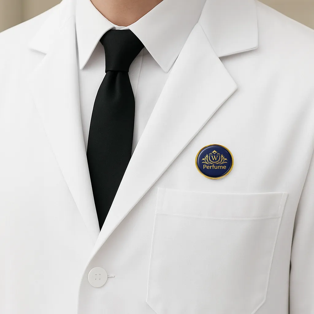 Gold Round Metal Badges with Magnet Attachment 6