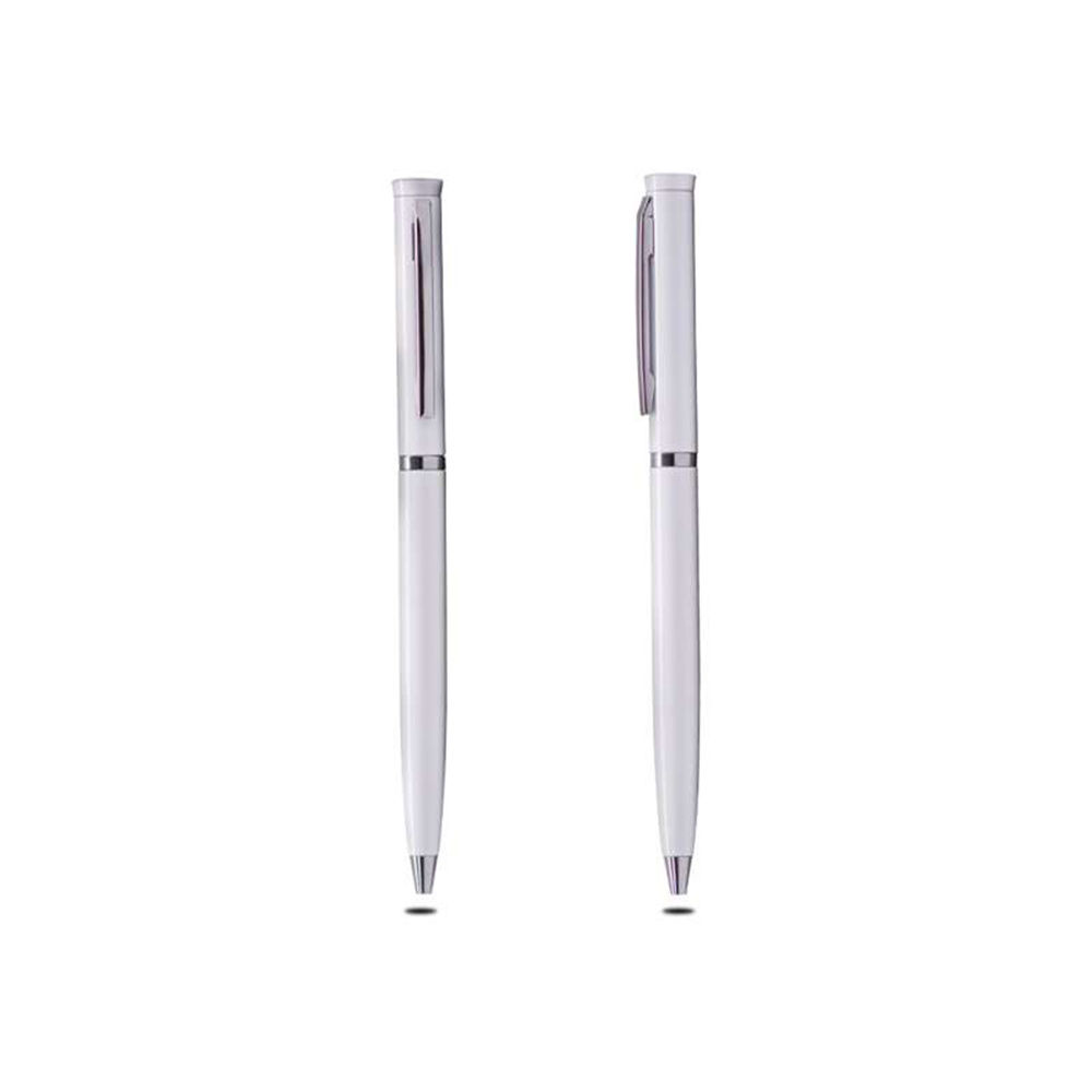 Thin Metal Pen with Chrome Ring 4