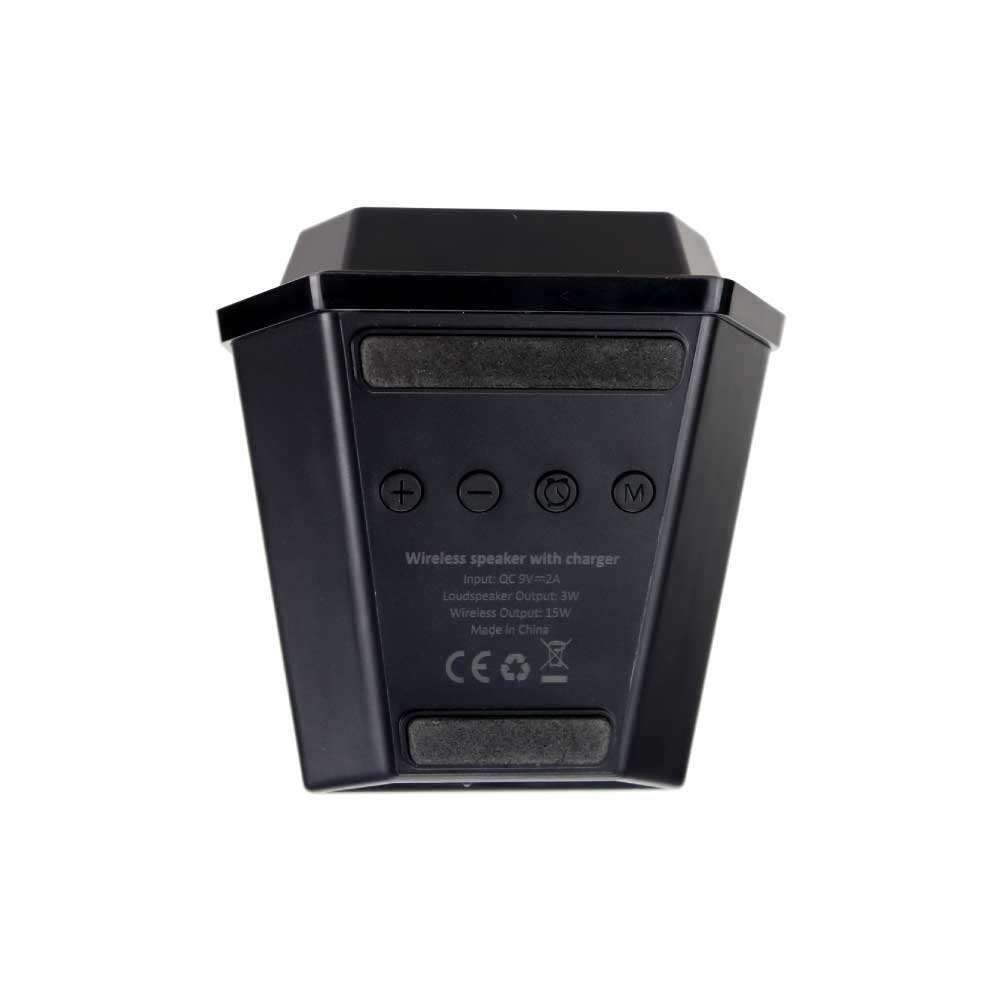 Wireless Charger BT Speaker with Clock & Light-up Logo 6